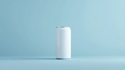 Poster - White Aluminum Can Mockup on Clean Background for Beverage Branding, Product Visualization