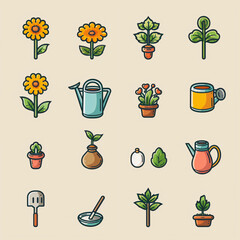 Wall Mural - set of icons