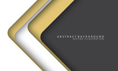 Poster - Abstract arrow gold white arrow curve geometric direction on grey with blank space design modern futuristic background vector