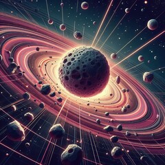 Poster - Asteroid Belt A diagram illustrating the asteroid belt s structu
