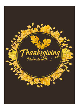 Thanksgiving Day Greeting card illustration for holidays.