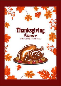 Thanksgiving Day Greeting card illustration for holidays.