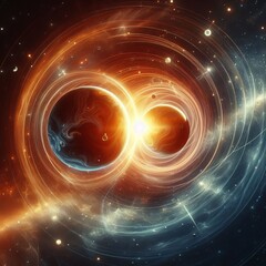Poster - Binary Planet System Two planets locked in a close orbit around