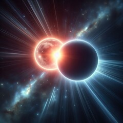 Poster - Binary Star Eclipsing A binary star system where one star is ecl