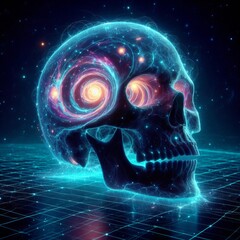 Poster - Bio Luminescent Skull A skull glowing with bio luminescent light