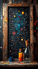 Poster - Vibrant Chalkboard of Curiosity Fueled Mathematics