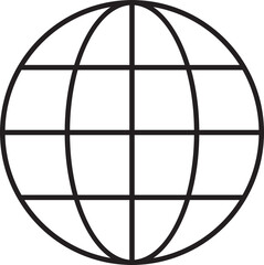 Wall Mural - World globe icon. Earth globe sign. World globe grids in circle form. Linear striped spheres, earth latitude and longitude line grid. World planet earth icon - stock vector.