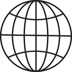 Wall Mural - World globe icon. Earth globe sign. World globe grids in circle form. Linear striped spheres, earth latitude and longitude line grid. World planet earth icon - stock vector.