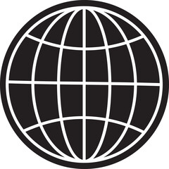 Wall Mural - World globe icon. Earth globe sign. World globe grids in circle form. Linear striped spheres, earth latitude and longitude line grid. World planet earth icon - stock vector.