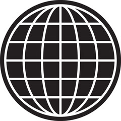 Wall Mural - World globe icon. Earth globe sign. World globe grids in circle form. Linear striped spheres, earth latitude and longitude line grid. World planet earth icon - stock vector.