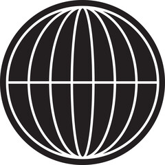 Wall Mural - World globe icon. Earth globe sign. World globe grids in circle form. Linear striped spheres, earth latitude and longitude line grid. World planet earth icon - stock vector.