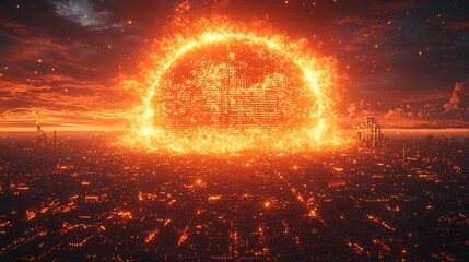 Poster - Explosive Virtual Detonation in Glowing Pixelated Burst of Light and Coding