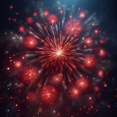 Poster - cherry red fireworks a vibrant display of cherry red fireworks a