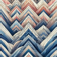 Poster - Chevron Waves A geometric pattern featuring chevron shapes made