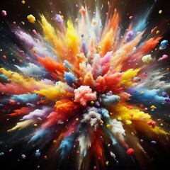 Poster - Color Explosion Vibrant energetic bursts of color