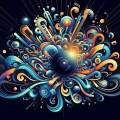 Poster - Concert poster emphasizing the energy of the music with abstract
