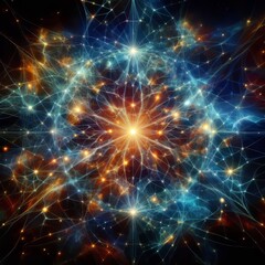 Poster - cosmic web node a bright interconnected texture showing where co