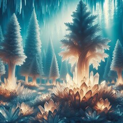 Poster - crystalline forest a forest of crystal trees (2)