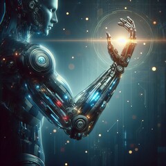 Poster - cybernetic arm a prosthetic limb with advanced technology capabl