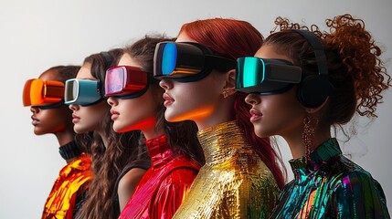 Poster - Diverse Group of Young Adults Exploring Different Societies Through VR Headsets Symbolizing Education s Role in Advancing Global Understanding