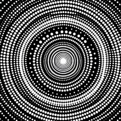 Poster - dotted circles concentric circles filled with dots creating opti
