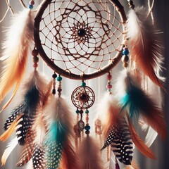 Poster - Dreamcatcher with Feathers A dreamcatcher adorned with feathers