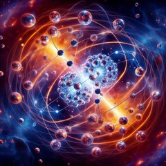 Poster - Electrons combining with nuclei to form neutral atoms leading to