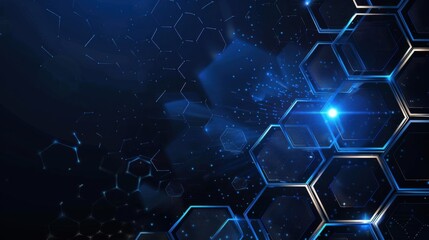 Poster - Hexagons pattern. Geometric abstract background with simple hexagonal elements. Medical, technology or science design