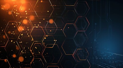 Poster - Hexagons pattern. Geometric abstract background with simple hexagonal elements. Medical, technology or science design