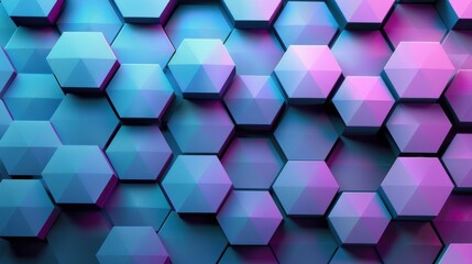 Poster - Hexagons pattern. Geometric abstract background with simple hexagonal elements. Medical, technology or science design