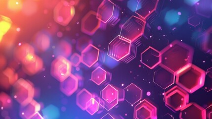 Poster - Hexagons pattern. Geometric abstract background with simple hexagonal elements. Medical, technology or science design