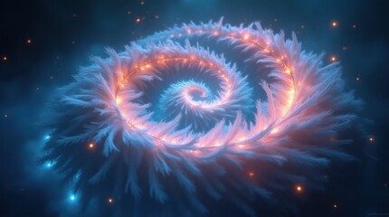 Wall Mural - Glowing Feather Spiral Galaxy