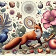 © deep breath - Fauna and Flora Combine detailed illustrations of animals and pl