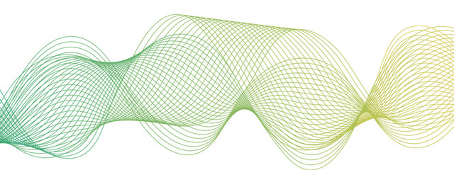 Poster - Vibrant Wavy Colorful lines on a Blank Canvas illustration design elements in concept of arts, energy, science. Dynamic sound wave isolated on white background. Wavy & curved bright lines 