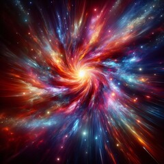 Poster - galaxy explosion an illustration of a galaxy in mid explosion wi