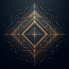 Poster - geometric pattern with textured lines and glowing points a geome