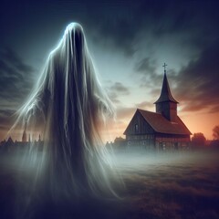 Poster - ghostly apparition a ghostly figure with a presence that chills