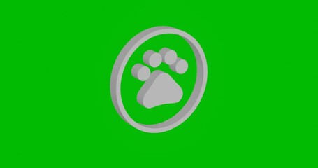 Poster - Animation of rotation of a white furry gender symbol with shadow. Simple and complex rotation. Seamless looped 4k animation on green chroma key background