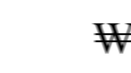 Poster - Animation set, Korean won sign. Animations: transparency, zooms, transition top to down, transition left to right, slide up to down, slide left to right