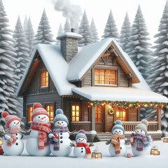 Poster - holiday themed winter scenes