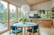 © khalid_spk - Modern Scandinavian dining room open concept kitchen light wood floors