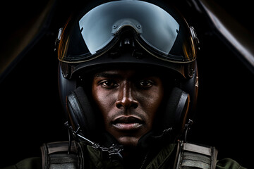 Leinwandbilder - Portrait of a brave confident professional soldier at war generated with ai