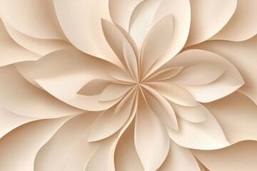Aufkleber - Elegant Paper Flower Design with Soft Beige Petals, Perfect for Backgrounds, Crafts, and Modern Decor, Showcasing the Beauty of Minimalist Aesthetics in Interior Design Projects