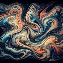 Poster - liquid marble swirling patterns resembling liquid marble with sm