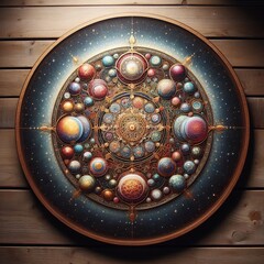 Aufkleber - mandala of the universe a mandala representing the interconnecte