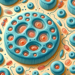 Poster - Meiosis illustrations Show the process of cell division that res