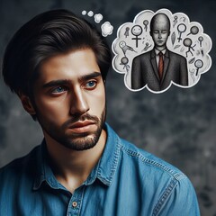 Poster - Mental Health Awareness Create a portrait of someone with a thou