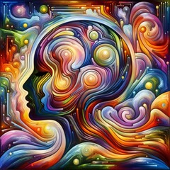 Poster - Mind's Journey A vibrant abstract representation capturing the e