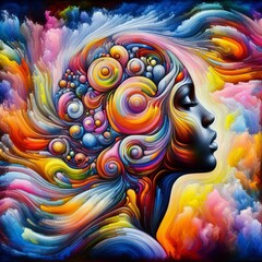 Poster - Mind's Eye View A vibrant abstract representation capturing the