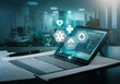 © MR RIHAD - Healthcare medical icons for the modern Health insurance concept in hospital background